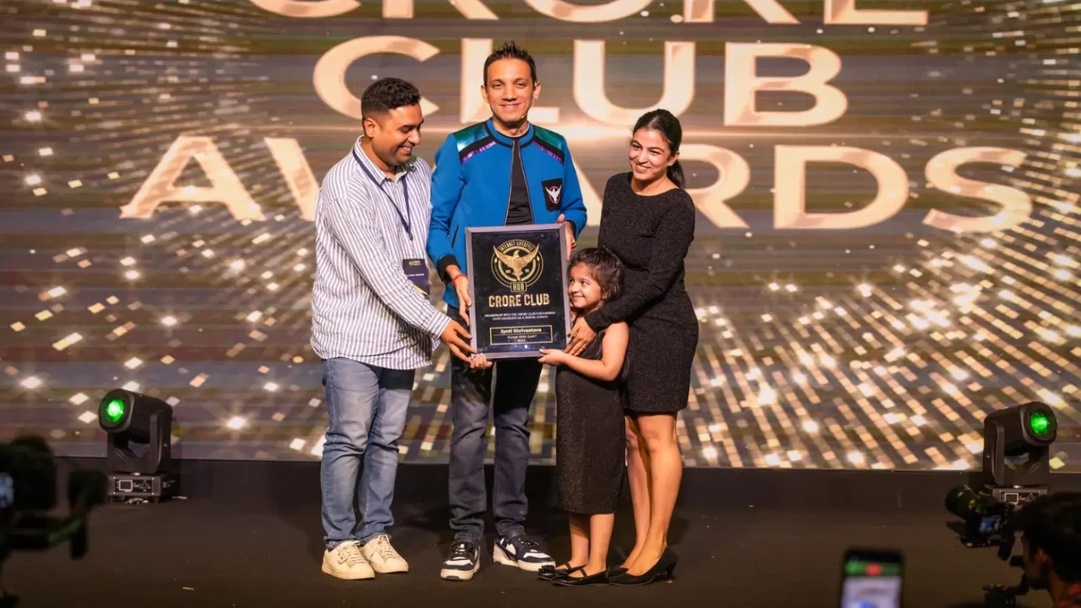 Dr. Jyoti and family at the Crore Club Awards